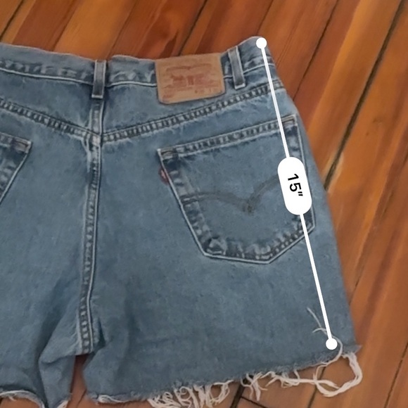 🍊 Levi’s 550 Cutoff Denim Shorts W36 Frayed Hem Vintage Wash (fits women L/XL) - Picture 5 of 10